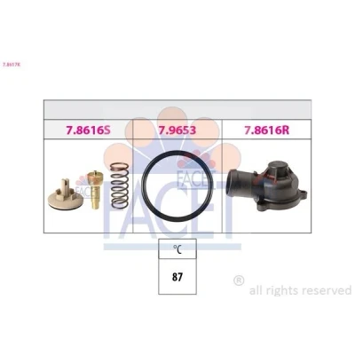 Imagen de FACET 7.8617K Termostato, refrigerante 87 Made in Italy OE Equivalent con conectores sin carcasa (cárter) VOLKSWAGEN: Golf 5, Polo IV Hatchback