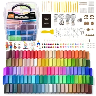 Imagen de Shuttle Art Arcilla Polimérica, 112 Colores de Polymer Clay con 20 Útiles y 16 Accesorios, Niños Antiadherente No Tóxica, Kit para Modelar Ideal Bricolaje Adultos