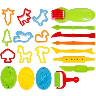 Imagen de Faburo 23pcs Piezas Kit de Herramientas Plastilina Inteligentes Play Dough Accesorios Niños Arcilla con Moldes plastilina, Rodillos, cortadores