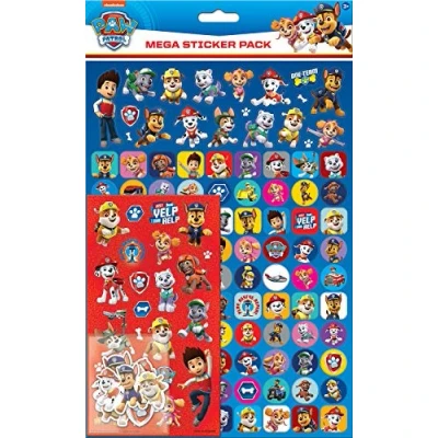 Imagen de Paper Projects Paw Patrol Mega Paquete de calcomanías (alrededor 150 unidades en total), reutilizables superficies no porosas, azul/rojo, 29,7 cm x 21