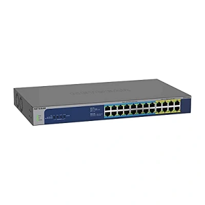 Imagen de NETGEAR Switch PoE Gigabit Ethernet no gestionado de 24 puertos GS524UP red con 8x PoE+ y 16x Ultra60 PoE++ a 480 W, Montaje sobremesa o en bastidor, protección limitada por vida