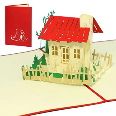 Imagen de Lin de Pop Up tarjetas Mudanza alimentador, 3d felicitación alimentador Casa