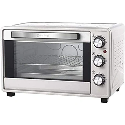 Imagen de Grunkel HR 23 Horno eléctrico multifunción de sobremesa 23l con 3 funciones calor y selector temperatura hasta 230ºC. Temporizador 60 min 1600W (Gris Plata)