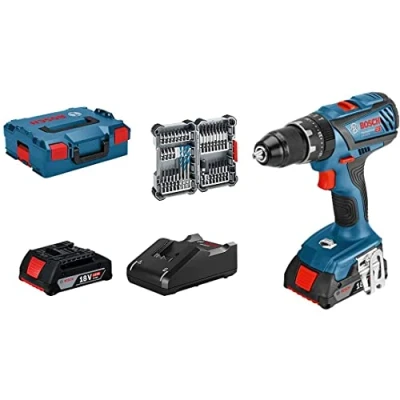 Imagen de Bosch Professional 18V System GSB 28 Taladro percutor a batería (63 Nm, 1900 rpm, 2 baterías x 2.0 Ah, set 35 accesorios, en L BOXX) Amazon Exclusive