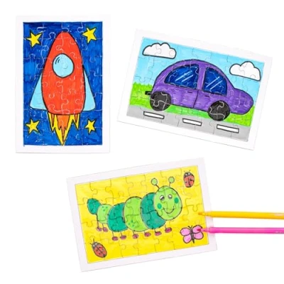 Imagen de Baker Ross Puzles en blanco que los niños pueden colorear y decorar. Manualidades creativas para perfectas fiestas infantiles (Pack de 6)
