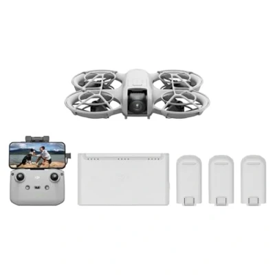 Imagen de Drone DJI Neo Fly More Combo, 3 baterías, Control remoto RC N3, 12 megapixel, Autonomía 18min, Seguimiento de objetivos por IA, Vídeo 4K, Blanco