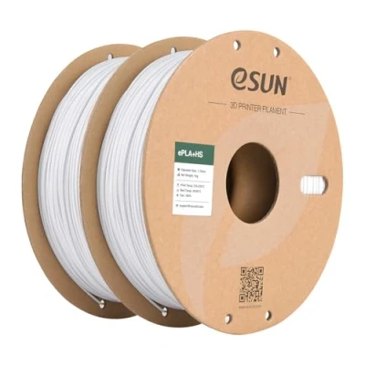 Imagen de eSUN PLA+ Filamento 1.75mm, de Alta Velocidad Precisión Dimensional +/ 0.03mm, 1KG por Carrete, 2 Carretes para Impresoras Velocidad,Blanco Frío+Blanco Frío