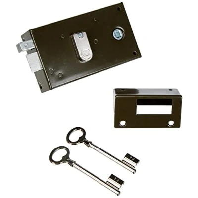 Imagen de Yale YAH36G Cerradura de Aplique Horizontal con 2 Llaves, versión Izquierda, para Puerta Interior, Caqui