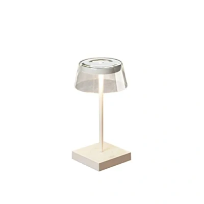Imagen de Konstsmide Scilla Lámpara de mesa diseño, color blanco, para interior/exterior, USB y batería, 7816 250, 11 cm (L)/11 (B)/27 (H)
