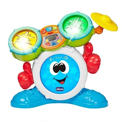 Imagen de Chicco Primera Batería para Niños, Instrumento de Música con Luces y Sonidos, 3 Modos Juego, Color Rocky, Large (00009820100000)