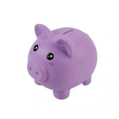 Imagen de I TOTAL® Hucha Divertida Decorativa/Monedero de plástico Resistente (Purple Piggy)