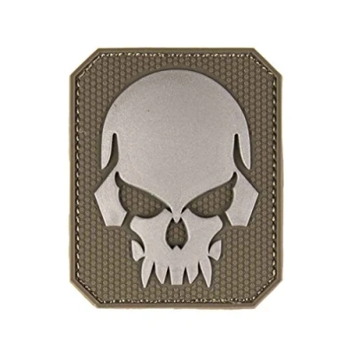 Imagen de Mil Tec Parche en 3D con diseño de calavera, PVC velcro, grande, verde oliva
