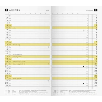 Imagen de rido/idé Calendario mensual de repuesto modelo M Planer (2025), 2 páginas = 1 mes, A6, 32 páginas, color blanco
