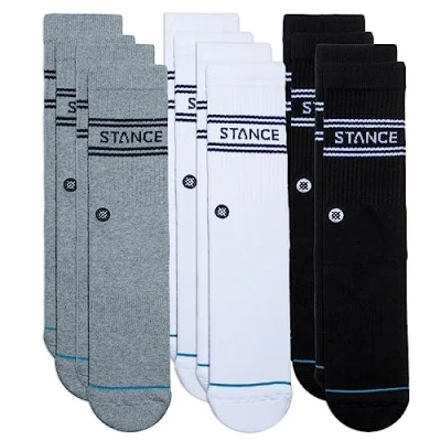 Imagen de Stance Crew Sock Básicos Paquetes, Multi Paquete de 6, S