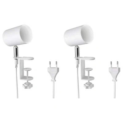 Imagen de ledscom.de 2 x WAIKA lámpara de pinza, interruptor, blanco mate, 1x GU10 máx. 15W