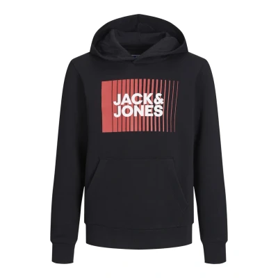 Imagen de Jack &amp; Jones Junior Jjecorp Logo Sweat Hood Play Noos Jnr Sudadera con Capucha, Negro, 140 para Niños