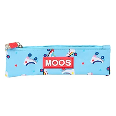 Imagen de Safta Estuche Escolar de Moos Rollers, 200x600 mm, Azul Claro/Multicolor
