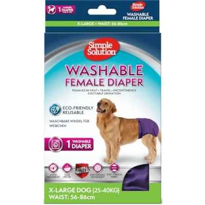 Imagen de Simple Solution Pañales Reutilizables Lavables para Perras Absorbentes con Ajuste a Prueba de Fugas 1 Pañal Reutilizable por Paquete XL