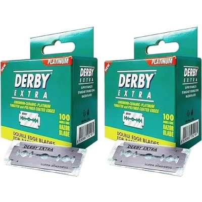 Imagen de Derby Cuchillas de afeitar extra verdes doble hilo, 200 unidades