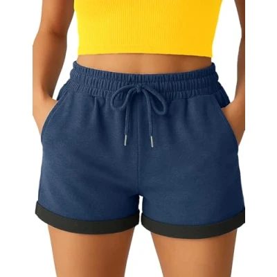 Imagen de Smith &amp; Solo pantalones cortos para mujer, de verano, correr, deportivos, entrenamiento, deportivos azul
