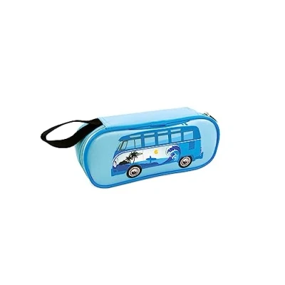 Imagen de BRISA VW Collection Volkswagen Estuche para lápices y bolígrafos T1 Camper Bus Unisex (Surf/Azul)