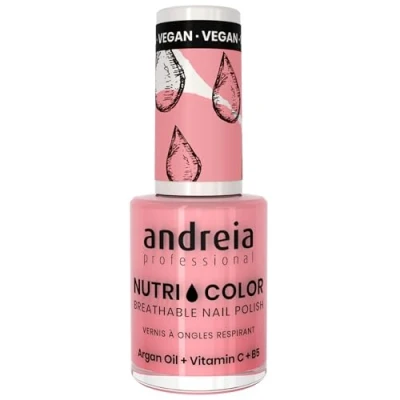 Imagen de Andreia Professional NutriColor Esmalte de Uñas Vegano con Nutrientes 100% Natural Laca Transpirable y Amigable Color NC29 Cotton Candy Pink 10,5ml