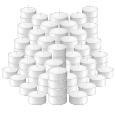 Imagen de Bolsius Velas para Interiores y Exteriores, duración: 4 Horas, 16 x 38 mm, 100 Unidades, Color Blanco