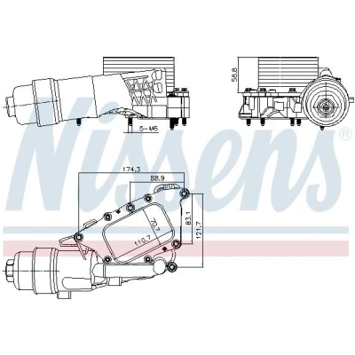 Imagen de Radiador de aceite, aceite motor NISSENS 91385