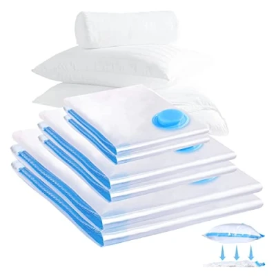 Imagen de AiQInu Bolsas Vacio Ropa,6 Piezas （2XL 100X80 + 2L 80x60 2M 60x40cm）Bolsas Al Ropa Reutilizables,Bolsas De Almacenamiento Vacío Ahorro Espacio Viajes Para Guardar Edredones y Mantas