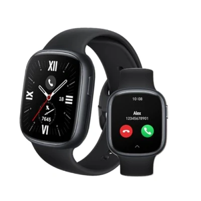 Imagen de HONOR Watch 4 SmartWatch, Llamadas Bluetooth, 1.75 Pulgadas AMOLED, GPS, 14 Días de Autonomía, Spo2, Monitor Ritmo Cardíaco y Estrés, 5ATM, Compatible con Android e iOS, Noir
