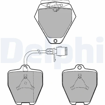 Imagen de DELPHI LP1024 Juego de pastillas freno con contacto avisador desgaste lámina adhesiva sin accesorios AUDI: A8 D2, 100 C4 Berlina