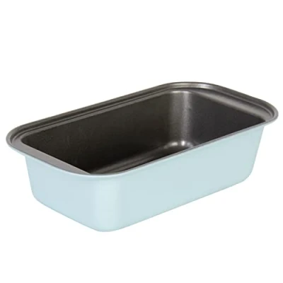 Imagen de wenco Premium Mini molde para tartas de rey (14,4 x 8,4 4 cm, dimensiones interiores (longitud exterior: 18 cm), revestimiento antiadherente, acero al carbono, color turquesa claro