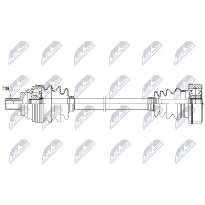 Imagen de NTY NPW AU 103 Árbol de transmisión Eje delantero, izquierda 544mm 83mm Caja cambios manual VOLKSWAGEN: Golf 5, Passat B6 Sedán, Variant