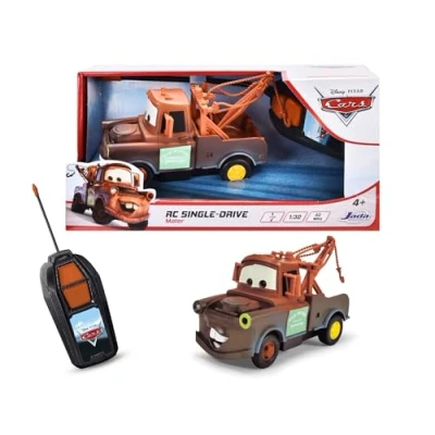 Imagen de Jada Toys Coche Radiocontrol Cars Mater, Escala 1:32, 27 MHz, Alcance 10 m, Función Adelante Recto y Atrás en Curva, 14 cm, para Niños 4 Años mas (203081009)