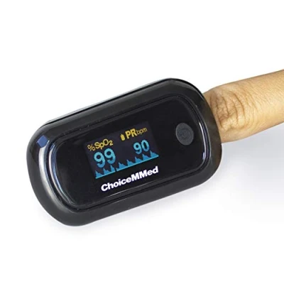 Imagen de Pulsioxímetro de dedo, Oxímetro pulso, Medición Frecuencia cardíaca y SpO2, Pantalla OLED, 7 modos visualización, Bajo consumo, Fácil usar transportar, Negro