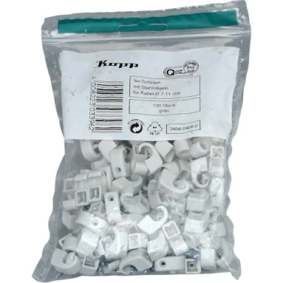 Imagen de Kopp 345604080 Abrazaderas, 7 10 mm , con clavos de acero 30 mm, color gris