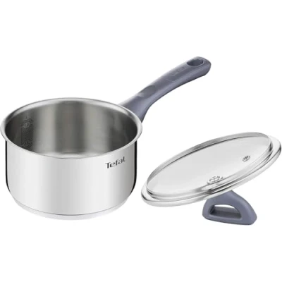 Imagen de Tefal Daily Cook Base reforzada, aptas para todo tipo de cocinas incluido inducción, gran conductividad y resistencia con materiales reciclados, Cazo acero inoxidable 18 cm, 2.1 Litro
