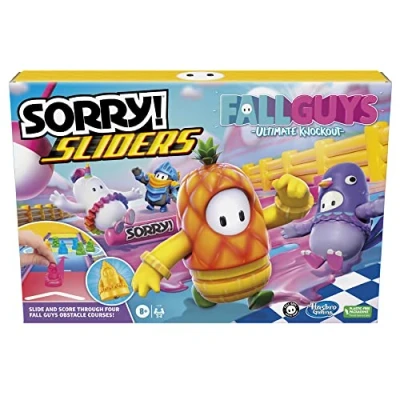 Imagen de Hasbro Gaming ¡Sorry! Sliders Fall Guys Ultimate Knockout juego de mesa para niños a partir 8 años, emocionante giro en el clásico familiar
