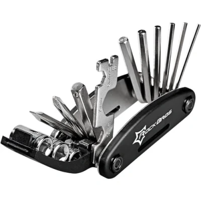 Imagen de ROCKBROS 16 en 1 Herramientas de Reparación Bicicleta Multifunción, Multiherramienta Plegable Portátil para MTB Carretera Ciclismo