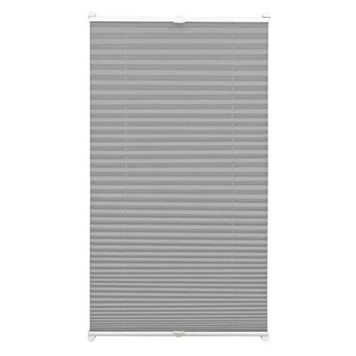 Imagen de GARDINIA Persianas plisadas, Persiana plegable opaca, Todas las piezas de montaje incluidas, plisadas EASYFIX sujetadas con dos rieles, Pizarra, 45 x 130 cm (WxH)