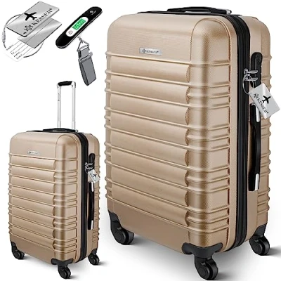Imagen de KESSER® Maleta rígida de Viaje, Incluye báscula Equipaje + Etiqueta Equipaje, con Ruedas, Cerradura combinación, 4 plástico ABS, Mango telescópico