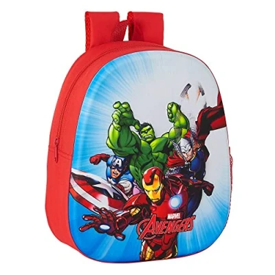 Imagen de safta Mochila Diseño 3D Adaptable a Carro de Avengers, 270x100x320m, rojo