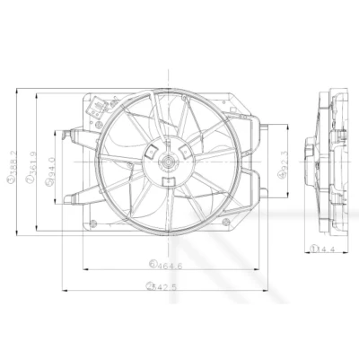 Imagen de NRF 47021 Ventilador de radiador 375 12 280 con bastidor (armazón) FORD: Focus Mk1 Hatchback