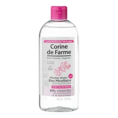 Imagen de Corine de Farme Agua Micelar Limpiadora 3en1 Rostro, Ojos y Labios Desmaquilla, Hidrata Calma con un 97% Ingredientes Origen Natural 400 ml
