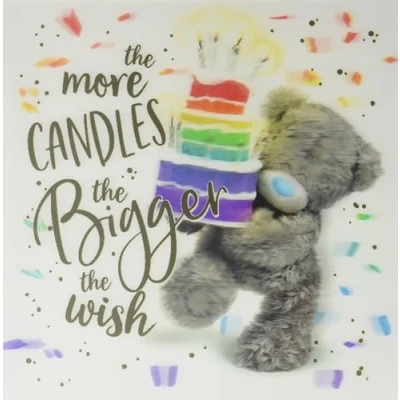 Imagen de Me To You The More Candles ALV93035 Tarjeta de cumpleaños con texto en inglés Bigger Wish, mixta, tamaño: 6 x