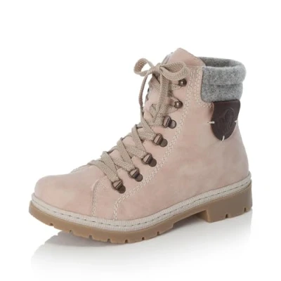 Imagen de Rieker Mujer Botines Y9430, señora con Cordones,Bota Cordones,Zapato de transición,Bota,Media Bota,Rosa (Rosa / 32),39 EU 6 UK