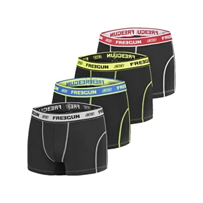 Imagen de FREEGUN Caleçon Hombre Aktiv, Ropa Interior Hombre, Deporte, Multi Deporte (Paquete de 4)