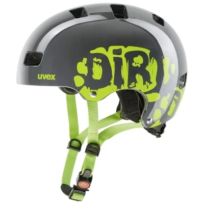 Imagen de uvex kid 3, casco infantil robusto, ajuste de talla individualizado, ventilación optimizada, dirtbike grey lime, 51 55 cm