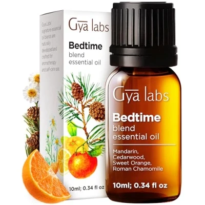Imagen de Gya Labs Bedtime Essential Oil Blend for Diffuser 100% puro y natural Aromaterapia Grado terapéutico Aceite para dormir descansar, calmar relajar (10ml)
