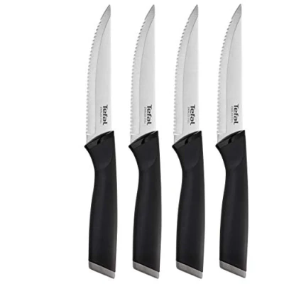Imagen de Tefal Comfort 4 Cuchillos Carne 11 cm, Acero Inoxidable, Negro